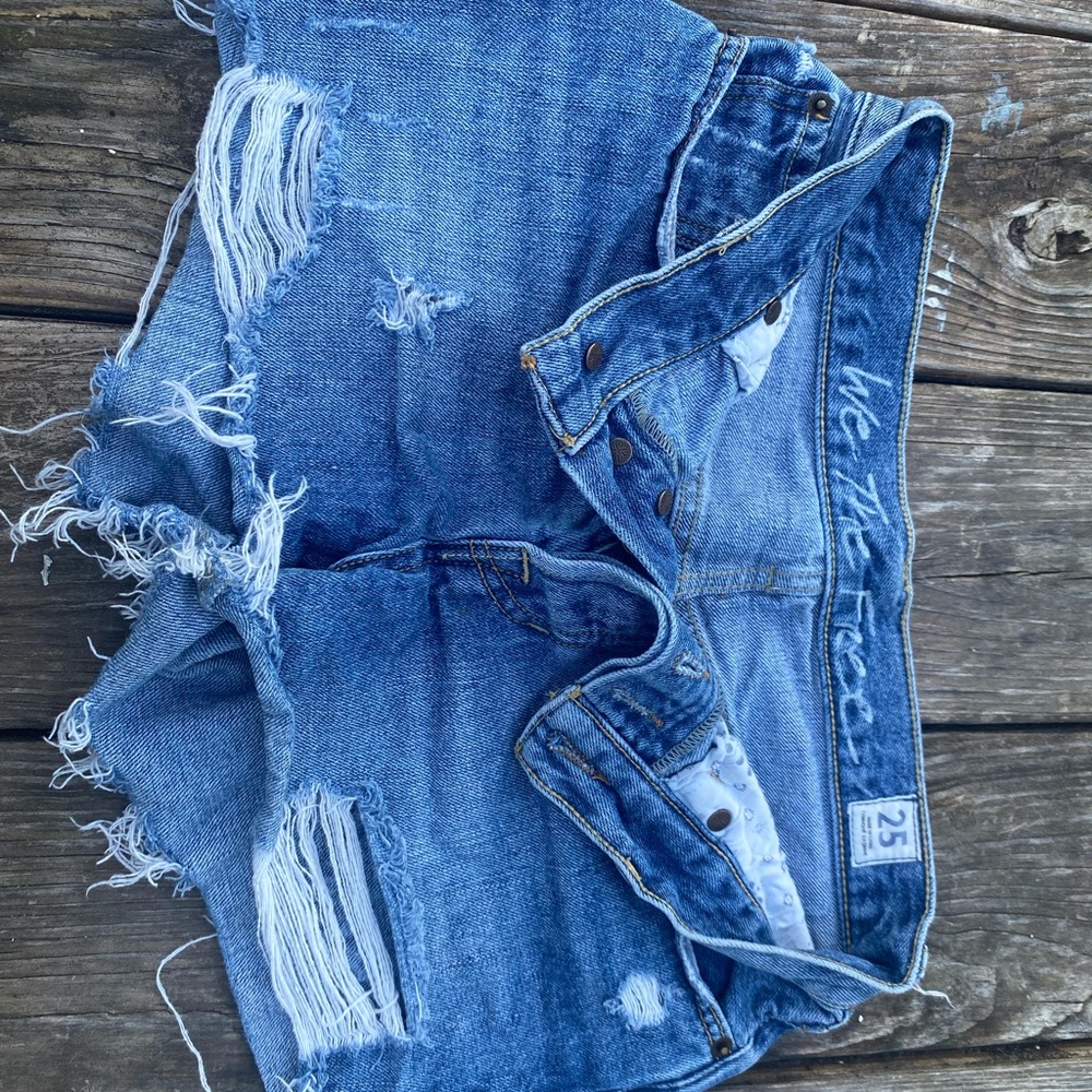 We The Free Ripped Blue Jean Shorts